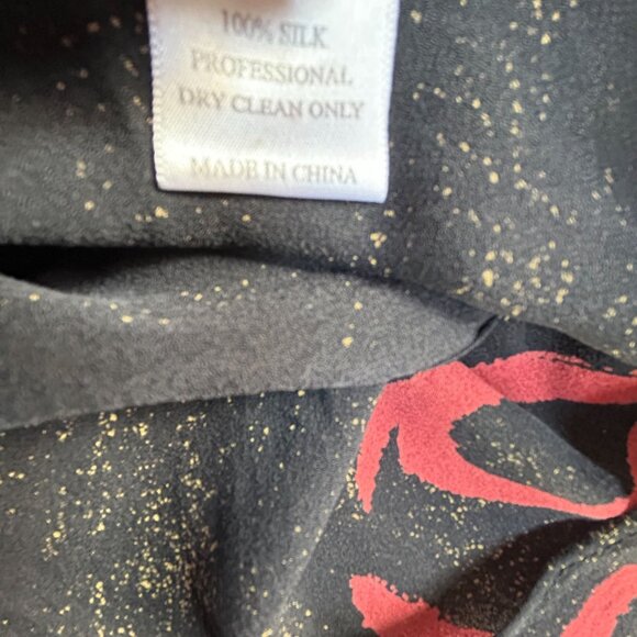 Vintage Namba Womens 100% Silk Asian Inspired Open Front Jacket Small Black Red - Picture 4 of 7